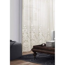 Cortina Renda Marfim Com Bando 3,50 larg x 2,20 alt Quarto Sala - 3