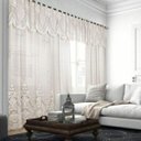 Ver imagem 1 de Cortina Renda Marfim Com Bando 3,50 larg x 2,20 alt Quarto Sala