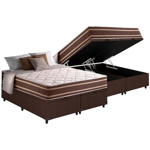 Colchão King Anjos Superlastic Duo Sono+Baú Brown Super 1,93x2,03