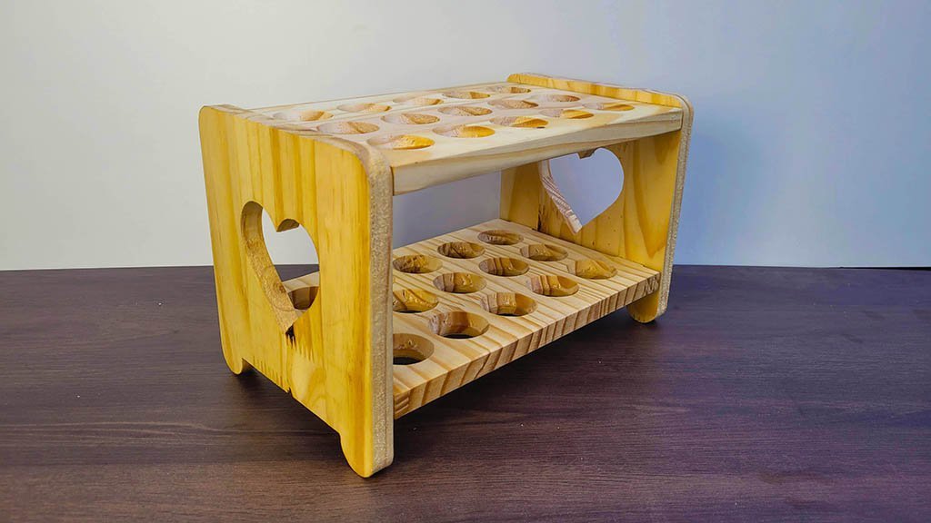 Porta Ovos para 30 unidades madeira para cartelas - Cor Reto - 3