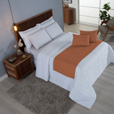 Ver imagem 6 de Kit 5 Pçs Peseira Cama Casal Queen Comfort Almofadas Cheias: Terracota