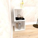 Ver imagem 3 de Mesa de Canto Branca Branco Mesinha Auxiliar de Sofa Sala Mesa Lateral Cama