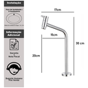 Ver imagem 3 de Torneira Banheiro Bica Alta Cromada Cuba de Apoio Sobrepor em Bancada Mesa Fc-133