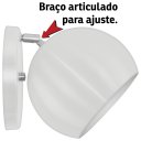 Ver imagem 5 de Kit 2 Arandelas Articuladas Retrô Bola Branco/Branco