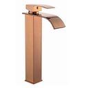 Ver imagem 1 de Torneira Banheiro Lavabo Monocomando Bica Alta Roma Rosé Gold - Demima