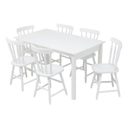 Mesa de Jantar Ditália com 6 Cadeiras JA-225 Cor:Branco - 2