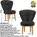 Ver imagem 4 de Cadeira Estofada para Mesa de Jantar Recepção Camarim Ergonômica Pés de Madeira Resistente