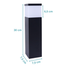 POSTE BALIZADOR 30 CM ALUMÍNIO CHÃO JARDIM PISO SOLO DECK:PRETO TEXRTURIZADO - 5