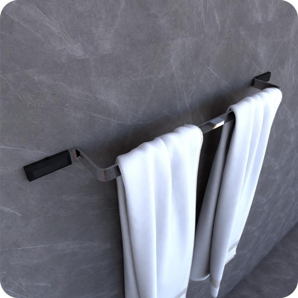 Suporte Porta Toalhas De Banho Cromado E Preto Empire - 1