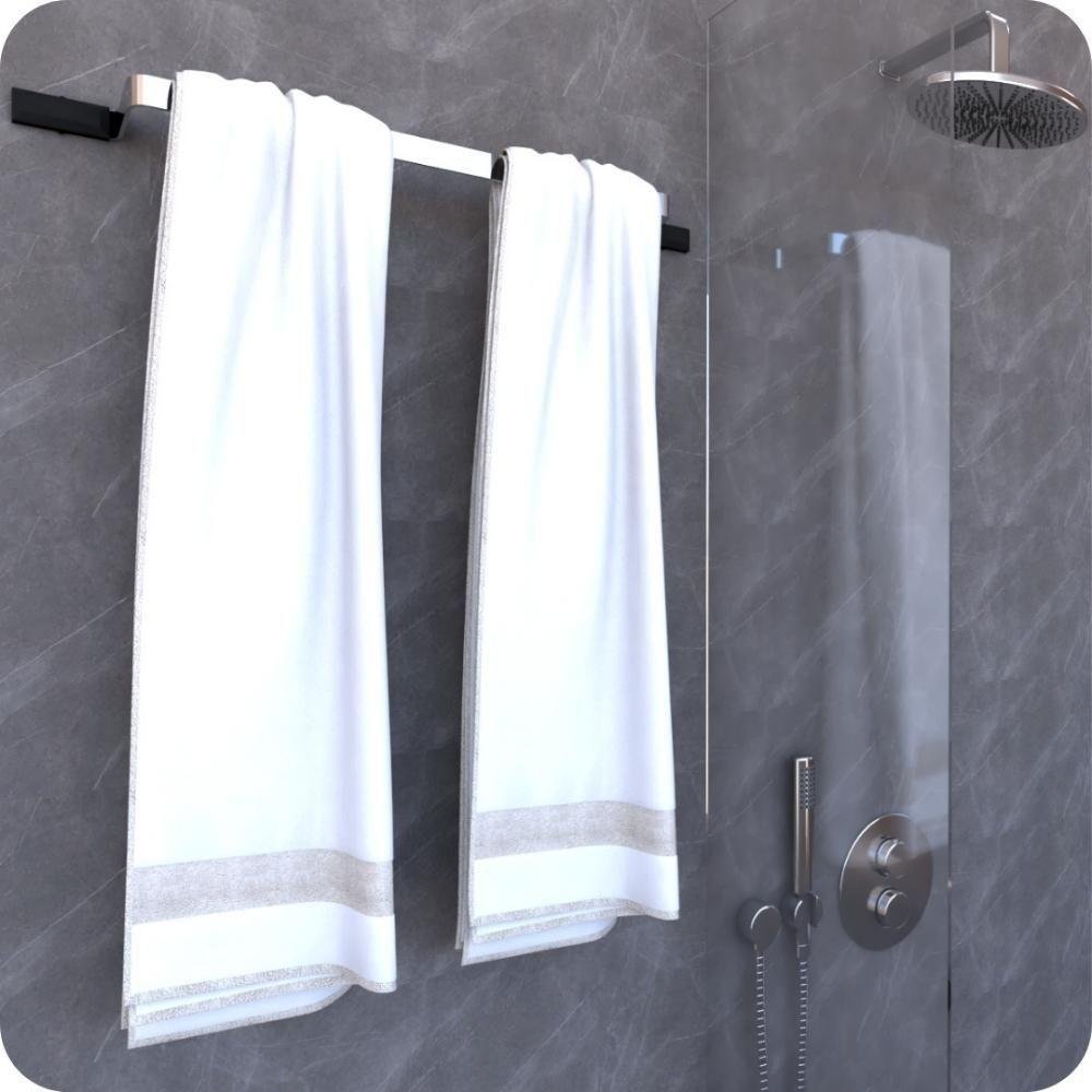 Suporte Porta Toalhas De Banho Cromado E Preto Empire - 4