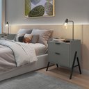 Ver imagem 5 de Kit 2 Mesas de Cabeceiras Retrô com 2 Gavetas Asher 45cm - Cinza