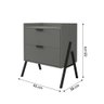 Kit 2 Mesas de Cabeceiras Retrô com 2 Gavetas Asher 45cm - Cinza - 4