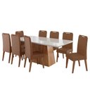 Ver imagem 2 de Conjunto para Sala de Jantar com 8 Cadeiras Perpetua Marrom/Mel/Off White