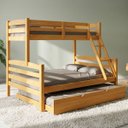 Ver imagem 1 de Cama Treliche Casal Solteiro Madeira Maciça Auxiliar Casal:Mel