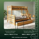 Ver imagem 3 de Cama Treliche Casal Solteiro Madeira Maciça Auxiliar Casal:Mel