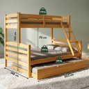 Ver imagem 2 de Cama Treliche Casal Solteiro Madeira Maciça Auxiliar Casal:Mel
