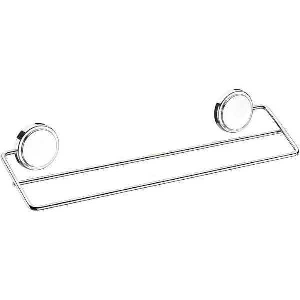 Suporte Duplo Porta Toalha 45CM Fixação sem Furar Parede Cromado Future - 1