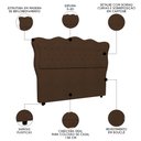Ver imagem 3 de Cabeceira Casal King Cama Box 195cm Oregon I02 Bouclê Marrom - Mpozenato