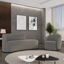Ver imagem 2 de Sofá 2 Lugares Orgânico 140cm Morgan e Poltrona Lua Suede Grafite D03 - D’Rossi