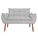Ver imagem 2 de Sofá 2 Lugares Orgânico Bouclê Off White - Balaqui Decor Cor:cinza