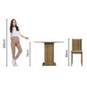 Ver imagem 5 de Conjunto Sala de Jantar Madesa Débora Mesa Tampo de Vidro Redondo 4 Cadeiras Rustic/Bege Cor:Rustic