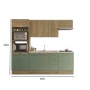 Ver imagem 2 de Armário de Cozinha Modulada Completa Reta 6 Peças 2,50m Botanic Kappesberg