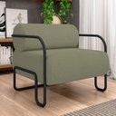 Ver imagem 2 de Poltrona Decorativa Pés Industrial Moscou K01 Bouclê Verde - Lyam Decor