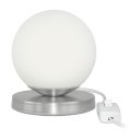 Ver imagem 1 de Luminária Abajur de mesa Globo Orby Escovado Base Redonda