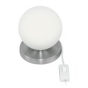 Ver imagem 3 de Luminária Abajur de mesa Globo Orby Escovado Base Redonda