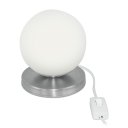 Ver imagem 2 de Luminária Abajur de mesa Globo Orby Escovado Base Redonda