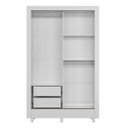 Ver mais imagens de Guarda Roupa Solteiro 2 Portas de Correr e 2 Gavetas Roma Branco