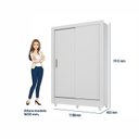 Ver imagem 4 de Guarda Roupa Solteiro 2 Portas de Correr e 2 Gavetas Roma Branco