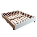Ver imagem 1 de Cama Box Casal 138 x 188cm, 100% Madeira, Tecido Blindado com Veludo Cinza Claro