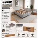 Ver imagem 4 de Cama Box Casal 138 x 188cm, 100% Madeira, Tecido Blindado com Veludo Cinza Claro