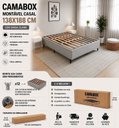 Ver imagem 4 de Cama Box Casal 138 x 188cm, 100% Madeira, Tecido Blindado com Veludo Cinza Claro