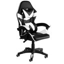 Ver imagem 4 de Cadeira Gamer Escritório Telasul Couro Sintético Giratória Encosto Reclinável Almofadas Preto-