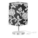 Ver imagem 1 de Abajur Eros Quad Floral Prata com Base Redonda