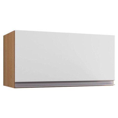 Armário Aéreo para Cozinha Andréia 1 Porta Amêndoa Branco - Ajl