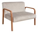 Ver imagem 1 de Sofá Namoradeira 2 Lugares Anita Braço De Madeira - Suede Bege