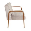 Ver imagem 4 de Sofá Namoradeira 2 Lugares Anita Braço De Madeira - Suede Bege