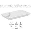 Ver imagem 3 de Kit 6 Pratos para Sushi com Porta Shoyu Uno Coza Travessas Brancas Retangulares em Polipropileno