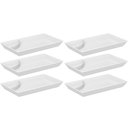Ver imagem 1 de Kit 6 Pratos para Sushi com Porta Shoyu Uno Coza Travessas Brancas Retangulares em Polipropileno