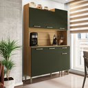 Ver imagem 1 de Armário de Cozinha Completa Genova 6 Portas 1 Gaveta - Freijó / Preto
