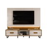 Painel para Tv com Bancada até 75 Polegadas com Led Off White Freijó Harmony Jm Móveis - 2