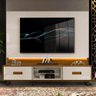 Painel para Tv com Bancada até 75 Polegadas com Led Off White Freijó Harmony Jm Móveis - 1