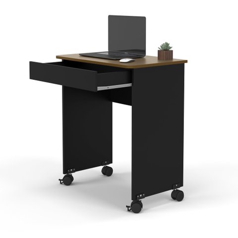 Mesinha Home Office Notebook Compacta 0,70cm: Preto/freijó