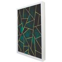 Ver imagem 1 de Quadro Decorativo Caixa Geométrico Mosaico Verde Tacolado Moldura Caixa 3cm Preta sem Vidro 40 X 60c