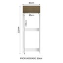 Ver imagem 3 de Porta-Geladeira Madesa Stella 1 Porta Basculante Branco/Rustic