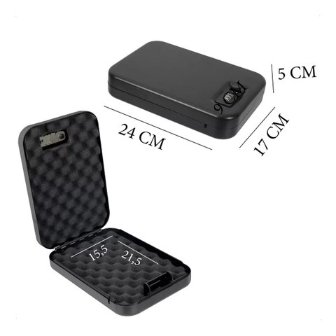 Cofre para Pistola Pc95c 1,4 Litros 1,3 Kg Segredo - Tssaper Cor Preto