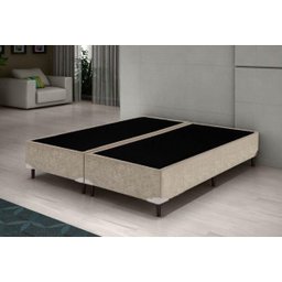 Base Cama Box Bipartido Casal Suede Bege 40x138x188 - 2